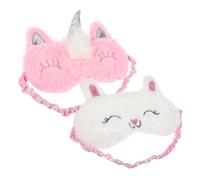CALLARON 2Pezzi Maschera Per Dormire Con Design Carino Alpaca e Unicorno Copertura Morbida Per Occhi Ottima Per Viaggi e Naps Un Tranquillo