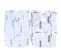 CALLARON 2pezzi Panno Da Parrucchiere e Camice Protettive Per Taglio Grembiule Lungo Resistente Scollo Elastico Per Tintura e Permanente Tessuto Morbido Nero e Blu