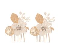 CALLARON 2pezzi Pettine Elegante Per Sposa Con Strass e Foglie Dorate Accessorio Per Matrimonio e Eventi Speciali Decorazione Per Con Design Unico e Affidabile Di Pettini Per Donne e