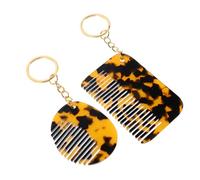 CALLARON 2pezzi Pettine Mini Acetato Con Portachiavi Pettine Denti Larghi Per Ricci e Spessi Design Leopardato Comodo Da Portare Ovunque Per Viaggi e Uso Quotidiano