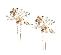 CALLARON 2pezzi Shaped Hair Forks with Five-petal Flower Design Elegant Bridal Hairpins for Weddings and Special Occasions Premium Zinc Alloy Hair Accessories