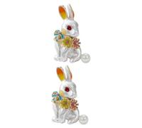 CALLARON 2pezzi Spilla Coniglio Bunny Accessorio Adorabile Per Abbigliamento e Scarf Design Sicuro e Resistente Per Festività e Occasioni Speciali