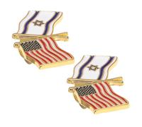CALLARON 2pezzi Spille Metallo Bandiera Israele e Usa Distintivi Patriottici Leggeri Resistenti Facili Da Applicare Per Abiti Feste e Regali