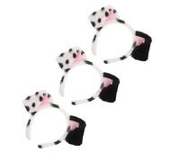 CALLARON 3 Cerchietti per Orecchie da Cane Dalmata in Peluche Nero e Bianco, Fascia per Chioma Cosplay e Adulti, Accessorio Costume per Feste, Halloween e Travestimenti Animali
