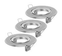 CALLARON 3 Pezzi Porta Faretto da Incasso Mr16 Gu10 in Ferro Argento Design Regolabile, Installazione Facile e Compatibile Faretti da Soffitto per Uso Professionale e Fai da Te