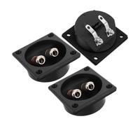 CALLARON 3 Pezzi Scatola di Derivazione per Altoparlanti, Terminale Box per Diffusore e Subwoofer, Abs e Metallo, Interasse Fori 45mm, Foro Centrale 49mm, per Impianti Audio Esterni