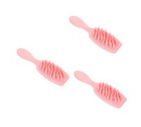 CALLARON 3 Pezzi shampoo massaggio pettine pettini pettine antiforfora lavare la spazzola per pennello del cuoio capelluto per la rimozione della forfora Gel di silice rosa
