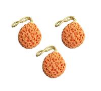 CALLARON 3 Pezzi Spazzola da bagno in cotone da bagno a lavaggio spugne Maglia spugna doccia per il corpo adulti accessori da bagno per il bagno spugna da bagno doccia Arancia