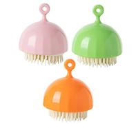 CALLARON 3 Pezzi Spazzole Bagno Silicone Spazzole per Del Capelluto Accessori per Infantile Design Ergonomico e Facile Colori Toast Verde e Rosa Sakura