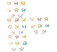 CALLARON 32pezzi Anelli Regolabili Con Farfalle Colorate Per Donne e Ragazze Anelli Decorativi Eleganti Lega Per Stile Casual Per Compleanni e Occasioni Speciali