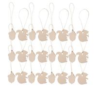 CALLARON 36 Decorazioni Natalizie in Legno Grezzo a Forma di Scoiattolo e Ghianda Spago per Appendere, Set Rustico per Artigianato Fai da Te e Decorazioni per Feste nel Bosco e