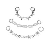 CALLARON 3pezzi Catene Per Scarpe Stile Punk Charm Per Lacci Decorativi Per Sneakers e Stivali Accessorio Creativo Per Personalizzare Le Tue Calzature