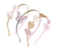 CALLARON 3pezzi Cerchietto Per Capelli Farfalla Glitterata Fiocco Di Paillettes e Cuore Di Paillettes Resistente Luminoso e Adorabile Per Feste Balli e Uso Quotidiano