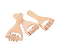 CALLARON 3pezzi Rullo Massaggiante in Legno Bastoncino Rotante Per Punti Trigger Strumento Manuale Per Collo Spalle Gambe e Piedi Relax Senza Alimentazione