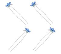 CALLARON 4 Pezzi Forcina Di Strass Molletta Per a Farfalla Ballo Studentesco Accessori Donna Clip Per Da Sposa Accessori Per Con Strass Bobby Perni Spose Blu Metallo