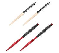 CALLARON 4 Pezzi Spazzole Rotonde per Capelli Ricci con Manico in Legno Pettini Rulli in Alluminio per Styling Frangia e Ricci Professionali Kit Portatile per Parrucchieri e Uso Quotidiano