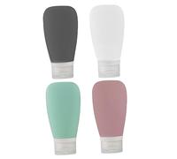 CALLARON 4pezzi Dispenser Per Cosmetici in Silicone Per Lozione Doccia Da Chiusura Ermetica Facile Da Aprire e Per Viaggio