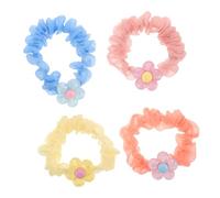 CALLARON 4pezzi Elastici per Capelli Forma di Fiore Accessori per Capelli Cristalli Primaverili Elastici Colorati per Bambine