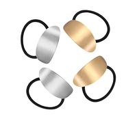 CALLARON 4pezzi Fermagli Elastica Per Capelli Design Ovale Lungo Brillante in Metallo Argento e Oro Accessori Elastici Per Acconciature Donna Per Code e Chignon Eleganti