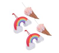 CALLARON 4pezzi Palline da Bagno in Luffa Forma di Gelato Spugna da Doccia Colorata e Animata di Pouf in Rete per Bagno Scrub per Corpo Non Irritante per Routine Doccia e Delicata