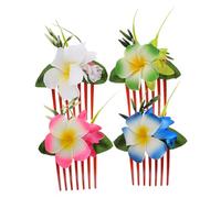 CALLARON 4pezzi Pettini per Capelli Forma di Fiore di Plumeria Hawaiana Piccoli Fermagli per Capelli Fiori di Plumeria Accessori per Tropicali per Vacanze al Mare Accessori da Damigella