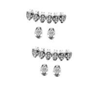 CALLARON 4sets Grill per Denti Hip Hop con Design Unico e Colori Vivaci Accessorio Decorativo Removibile per Rappresentare La Cultura Hip-Hop di Gioielli per Denti Metallo