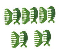 CALLARON 5 Set Pettine Da Massaggio Dente Pennello Per Massaggio Del Cuoio Capelluto Unto Largo Forma Pettine Raschiante Massaggiatore Light Green 2 Pezzi*5