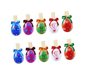 CALLARON 50 Pezzi Molletta in Legno a Forma di Uova Decorative Pasquali per Tenere Note e Memo, Perfette per Ufficio e caffè Come Decorazioni Primaverili