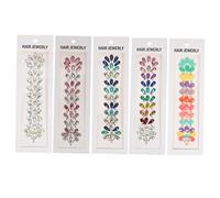 CALLARON 5fogli Gioielli per Viso Adesivi Glitter per Halloween Rave Music Festival Accessori Make Up Body Art Tattoo Design