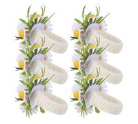 CALLARON 6 Pezzi Anelli Rustica Corda Pasquale per in di e Tovaglioli Juta, Decorazione Festivi Primaverili per Pranzi di Famiglia e Riunioni