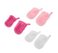 CALLARON 6 Pezzi Guanti Detergenti Facciale Guanti Per La Rimozione Del Trucco Lavaggio Remover Per Il Trucco Asciugamani Salviette Viso Struccanti Salviette Per Il Viso Fibra Fine