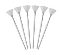 CALLARON 6 Pezzi pennello per carbone cura della pelle della maschera per il viso Trucco pennello facciale a ventaglio spazzole per il viso tubo di alluminio bianca