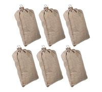 CALLARON 6 Pezzi Sacchetti di Iuta Coulisse 20x30 Cm per Verdure e Frutta, Sacchi Riutilizzabili Traspiranti in Tela di Iuta per Conservazione Alimenti e Coltivazione Piante, Borsa