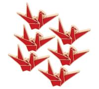 CALLARON 6 Pezzi Spille Origami Gru Rosse in Lega Spille Cartoon Decorative per Abbigliamento e Borse Accessorio Elegante Versatile per Donna