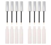 CALLARON 8 Pezzi Contenitore Cosmetico Ricaricabile 10ml per Lip Gloss e Matita Occhi con Tubo Opaco Argento e Flacone Bianco in Plastica e Nailon