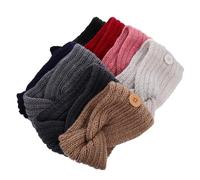 CALLARON 8pezzi Fascia per Capelli e Bottone Realizzata in Lana di Qualità Calda e Morbida per Proteggere le Orecchie Fronte in Inverno Durante Attività all Aperto Colore Casuale