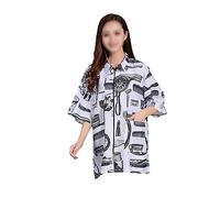 CALLARON Abbigliamento per Parrucchieri Uniforme Lavoro per Maniche Corte Chiusura con Zip Bianco Xl Comfort per Coloristi