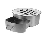CALLARON Accessori per Stufa a Legna in Ferro Argento, Cassetto Raccogli Cenere Rotondo per Migliorare L'efficienza della Stufa, per Riscaldamento e Cucina