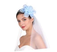 CALLARON Accessorio per Chioma Sposa Fascinator in Piume e Mesh, Comodo da Indossare Forma Cappellino Piccolo, Stile Vintage Elegante per Occasioni Varie