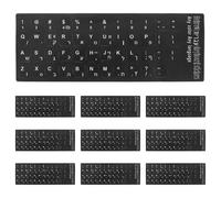 CALLARON Adesivi per Tastiera PC e Laptop in Pvc Nero con Lettere Bianche, Design Ultrasottile e Facile Installazione, 10 Pezzi per Uso Domestico e Apprendimento Linguistico