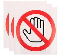 CALLARON Adesivi Segnaletici di Avvertimento Non Toccare 3 Pezzi Diametro 100 Mm in Vinile Resistente, Etichette di Sicurezza Adesive per Superfici Lisce Interne ed Esterne, Avviso