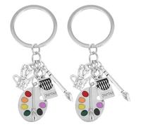 CALLARON Artista Portachiavi Set Con Pennello E Tavolozza In Lega 8X3X1 Pollice Per Studenti D'Arte E Amante Di Arte Design Creativo Per La Vita Quotidiana E Regalo