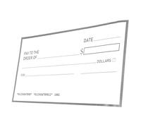 CALLARON Assegno Gigante Finto Bianco per Presentazioni Carta Rivestita e Durata Prolungata, Rettangolare e Divertente per Premi e Feste