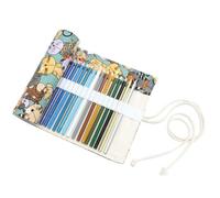 CALLARON Astuccio Rotolo in Tela con 48 Slot Elastici, Porta Pennelli e Pennarelli, Design Arrotolabile con Stringa, per Borsa o Valigia, Elegante e Pratico