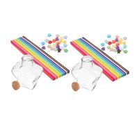 CALLARON Barattoli Decorativi a Forma di Stella Origami in Plastica Trasparente con Tappo di Sughero, Set 2 Bottiglie dei Desideri Multifunzionali, Contenitori Portaoggetti Leggeri
