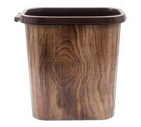 CALLARON Bidone Immondizia Rettangolare in Plastica Pp con Grande Capacità, Design Semplice Effetto Legno Antico, per Ufficio e Soggiorno senza Coperchio