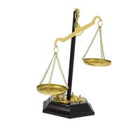 CALLARON Bilancia della Giustizia in Ottone, Statua Vintage da Tavolo per Studio Legale e Biblioteca, Centrotavola Artistico in Metallo per Casa e Ufficio