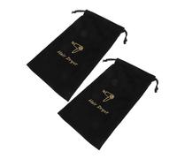 CALLARON Borsa Porta Asciugacapelli da Viaggio 2 Pezzi in Velluto Nero 19x35 Cm Coulisse per Phon e Accessori Bagno