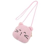 CALLARON Borsa Tracolla per Bambine in Poliestere Rosa a Forma di Gatto Peluche, Leggera e Multifunzionale, per Scuola e Viaggio, Borsetta Kawaii per Bambini