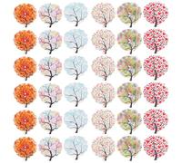 CALLARON Bottoni in Legno da Cucito a Forma di Albero 30mm, Set da 50 Pezzi per Decorazioni Abbigliamento, Pulsanti di Ricambio per Cappotti e Maglioni, Accessori Fai da Te